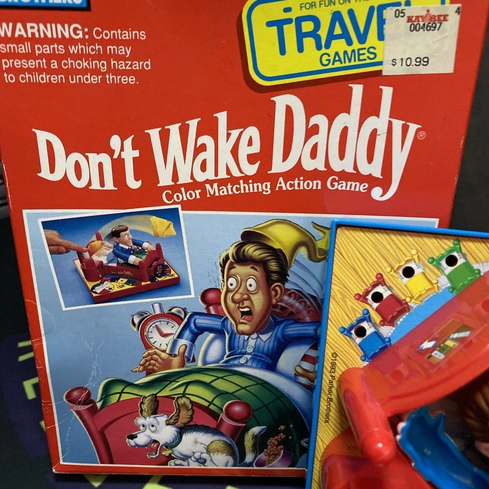Vintage 1993 Don't Wake Daddy! Travel Game by Parker Brothers Red Box D3